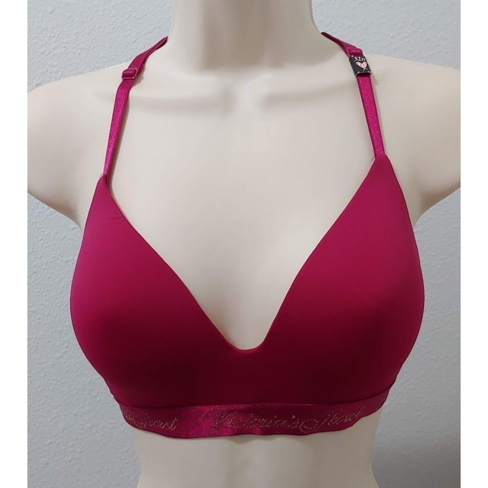 Victoria's Secret Fuchsia Plunge Wireless Racerback Bra